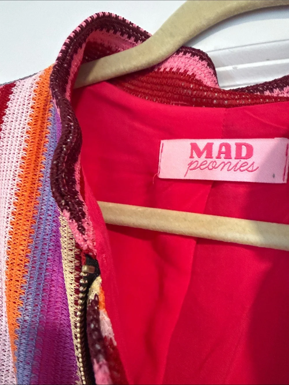 Mad Peonies Multi-Color Striped Knit Zip Jacket - Picture 5 of 7